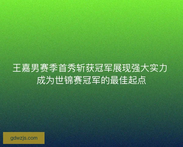 王嘉男赛季首秀斩获冠军展现强大实力 成为世锦赛冠军的最佳起点