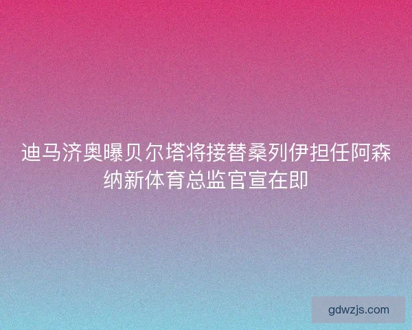 迪马济奥曝贝尔塔将接替桑列伊担任阿森纳新体育总监官宣在即