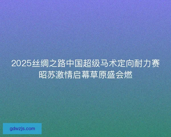 2025丝绸之路中国超级马术定向耐力赛昭苏激情启幕草原盛会燃