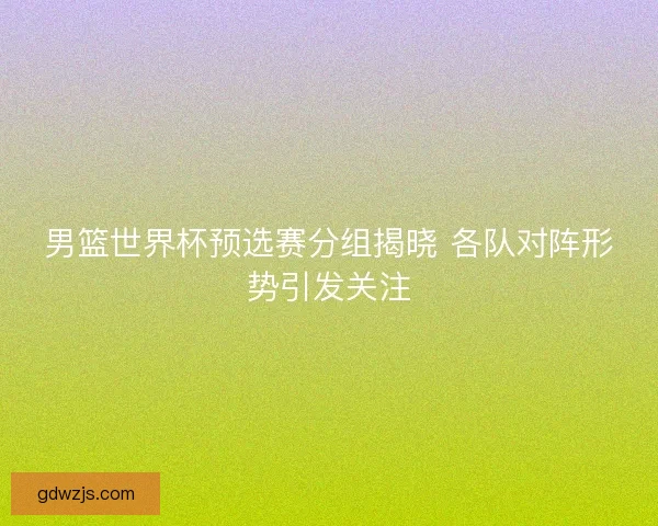 男篮世界杯预选赛分组揭晓 各队对阵形势引发关注