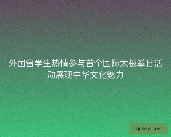 外国留学生热情参与首个国际太极拳日活动展现中华文化魅力